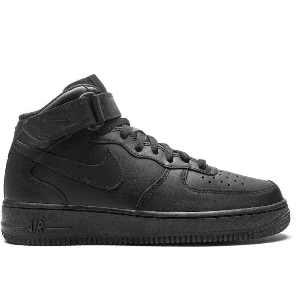 Nike Youth Air Force 1 Mid Black Sneaker